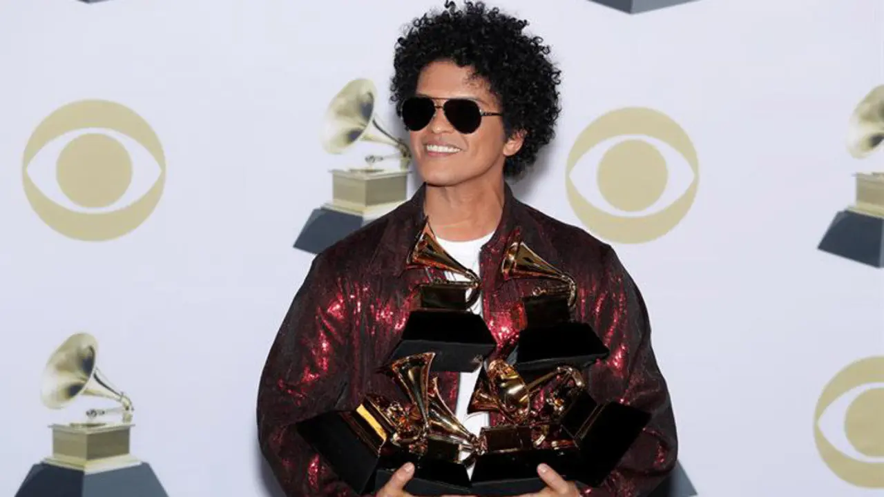 Bruno Mars arrasó en los Grammy. JUSTIN LANE