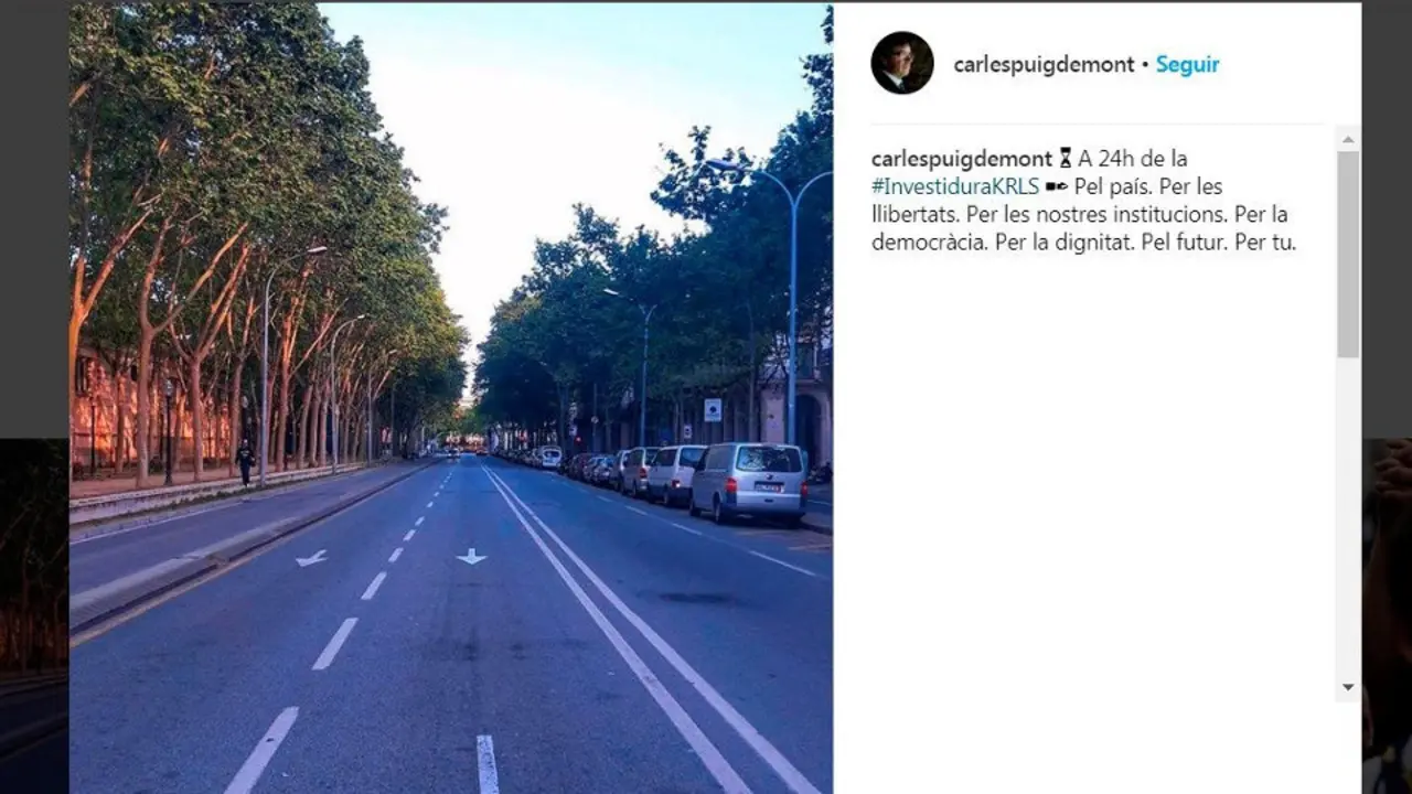 Captura de la publicación de la cuenta de Puigdemont.INSTAGRAM
