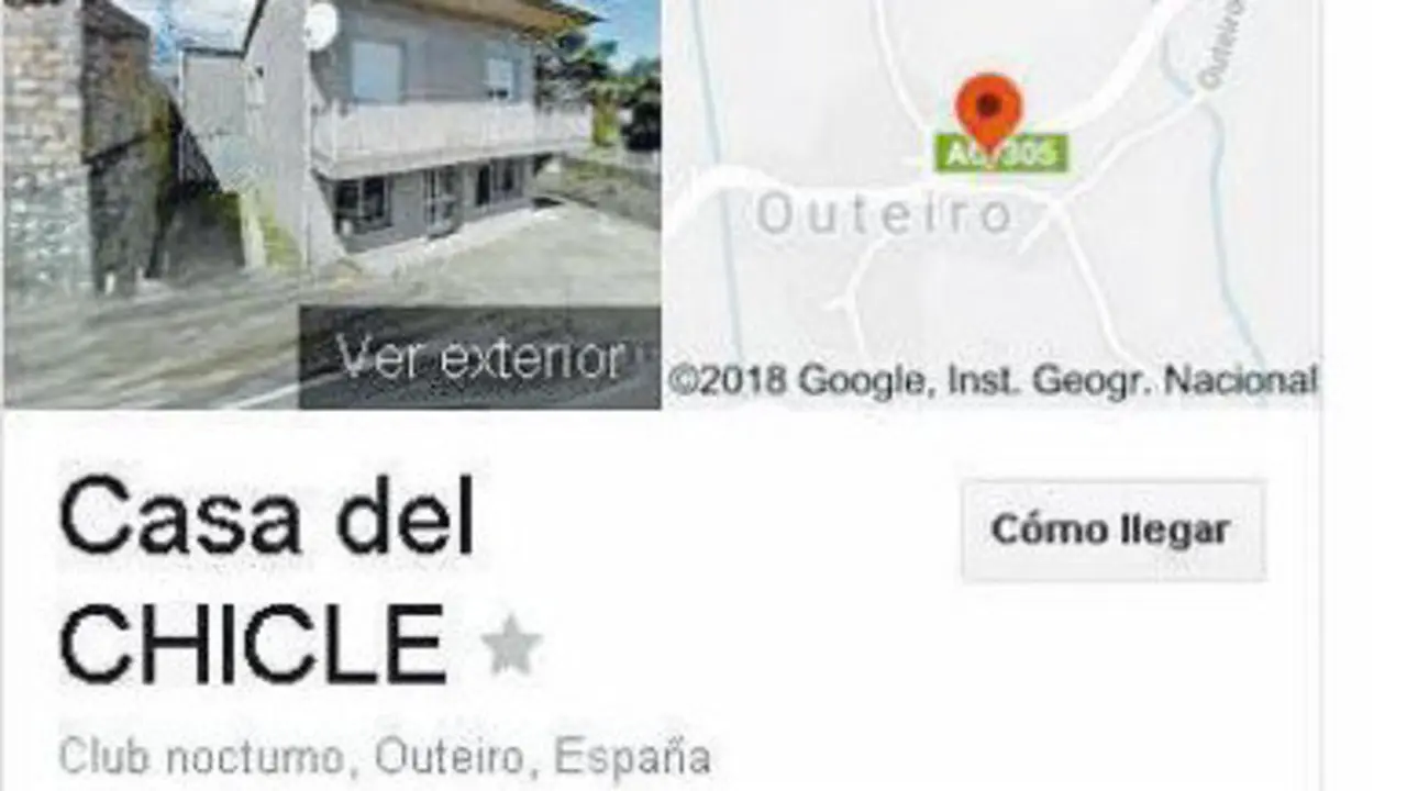 Captura de Google sobre la casa de Abuín.