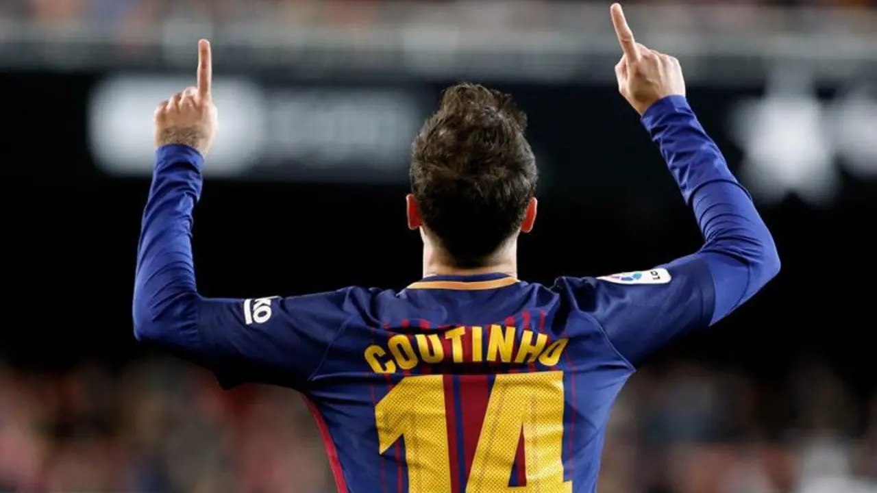 Coutinho celebra su gol. JUAN CARLOS CÁRDENAS (EFE)