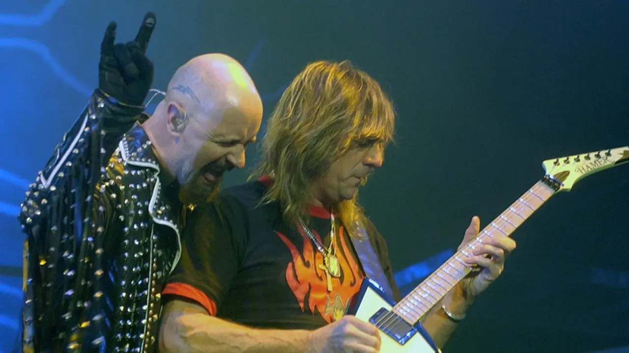 El cantante Rob Halford, junto a Glen Tipton. AEP