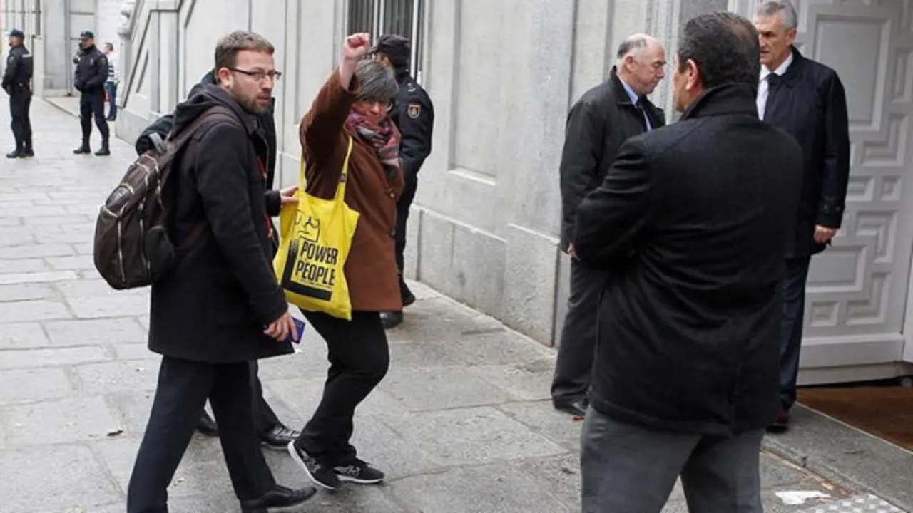 Mireia Boya, a su llegada al Supremo para declarar. VÍCTOR LERENA