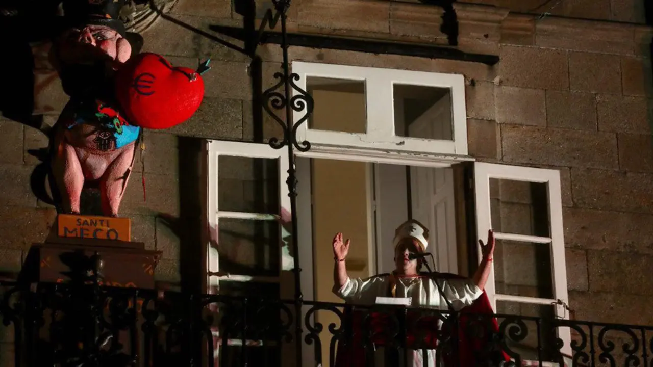 Carlos Santiago, durante o pregón. CONCELLO DE SANTIAGO