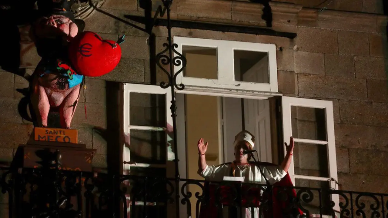 Carlos Santiago, durante o pregón. CONCELLO DE SANTIAGO