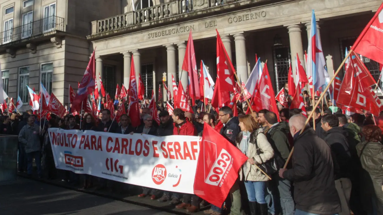 Movilización para pedir el indulto de Carlos y Serafín. DAVID FREIRE