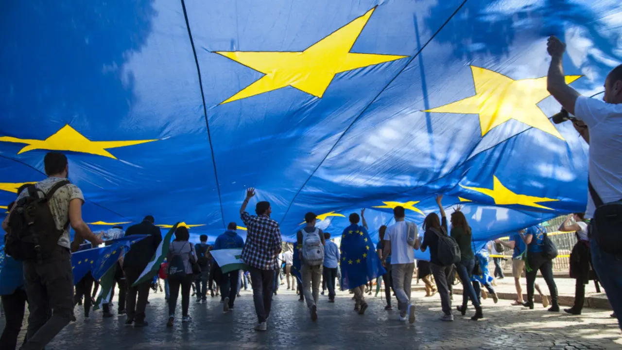 Manifestación a favor de la Unión Europea en Italia. EFE