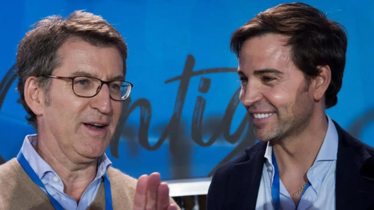 Alberto Núñez Feijóo, junto a David Meca. RAÚL CARO (EFE)