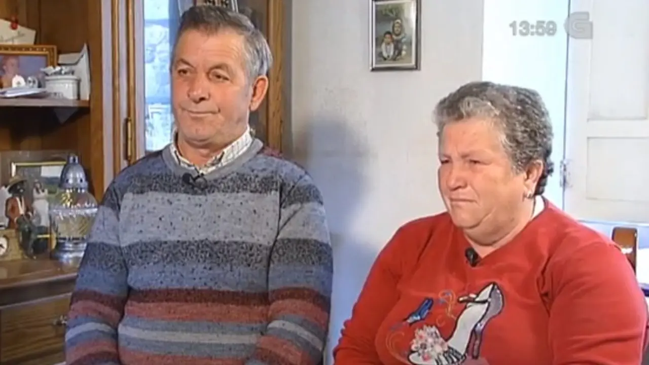 José Abuín e Margarita Gey, pais do Chicle, durante a entrevista. TVG