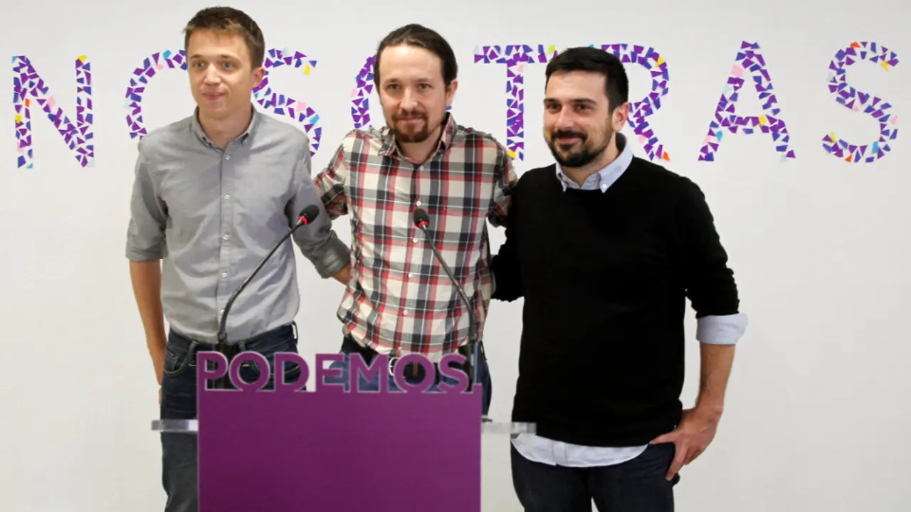 Iñígo Errejón, Pablo Iglesias y Ramón Espinar.NICOLÁS RODRÍGUEZ (Efe)