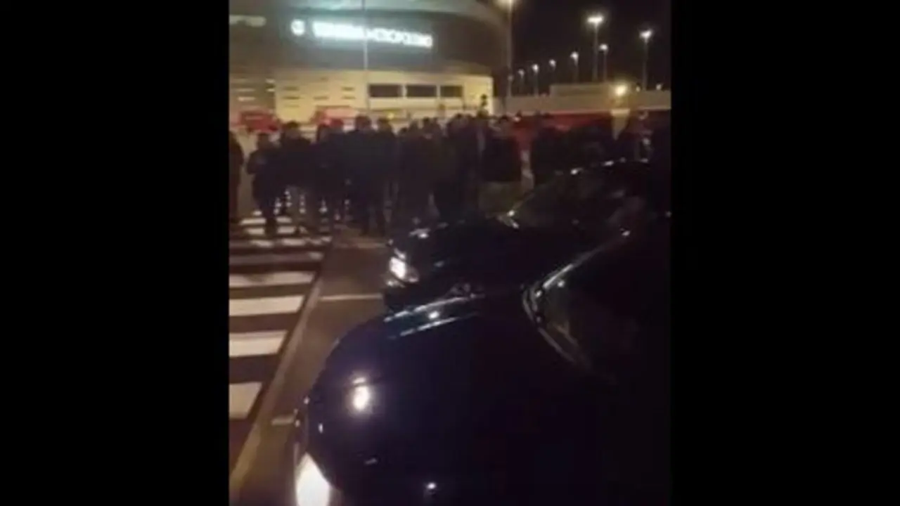 Carrera ilegal en el párking del Wanda Metropolitano.EEP