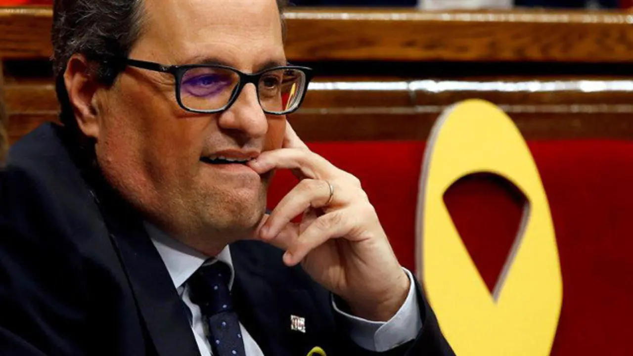 Quim Torra, en la primera sesión de investidura. ALBERTO ESTÉVEZ