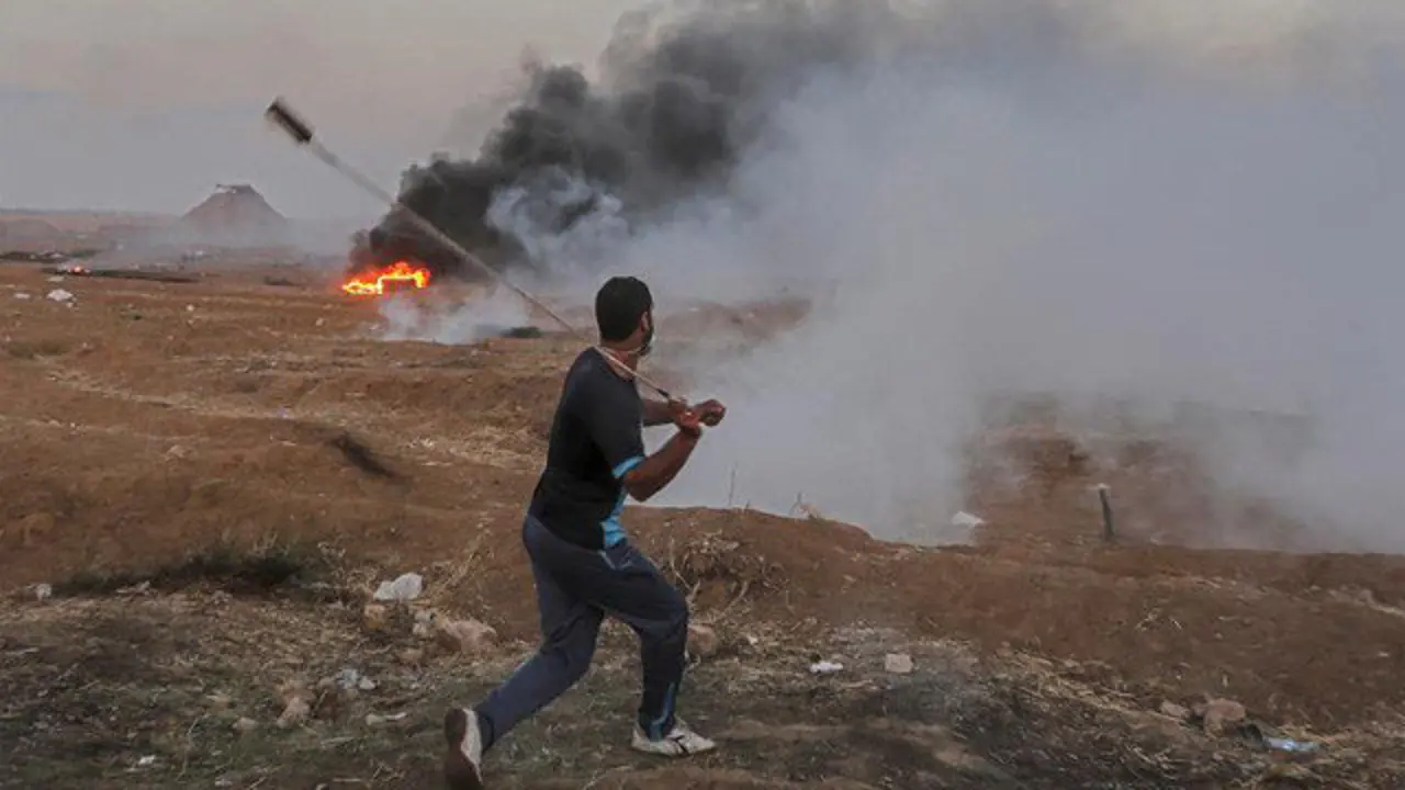 Protestas en la frontera de Gaza. EFE