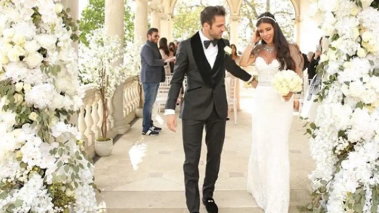 Cesc Fàbregas e Daniella Semaan, na súa voda. INSTAGRAM