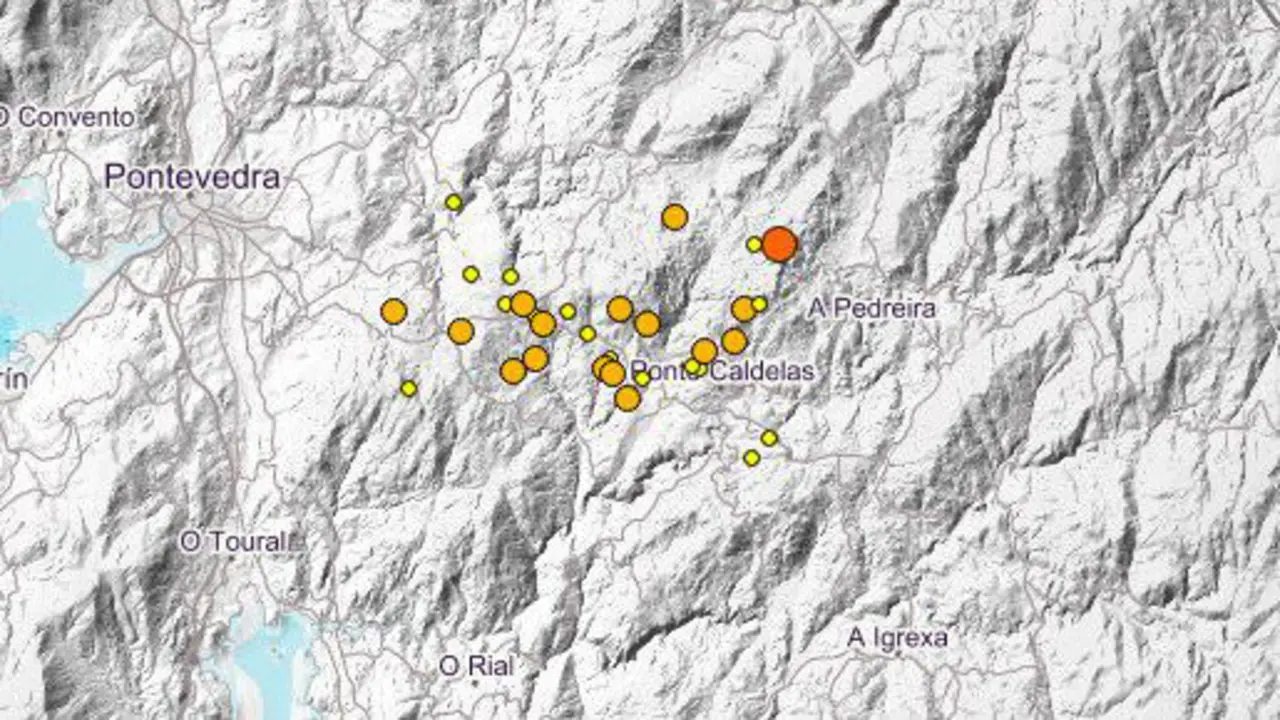 Mapa de la actividad sísmica