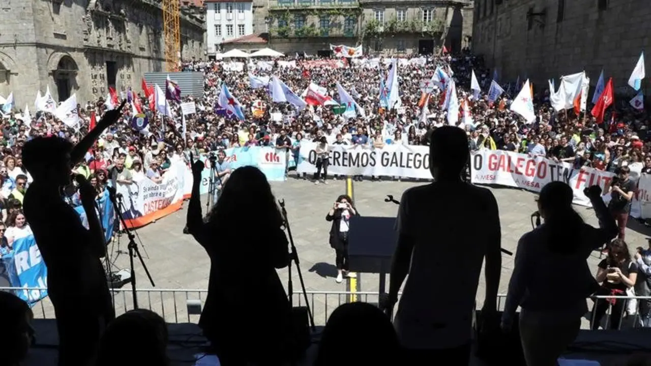 Un instante da manifestación convocada por Queremos Galego XOÁN REY