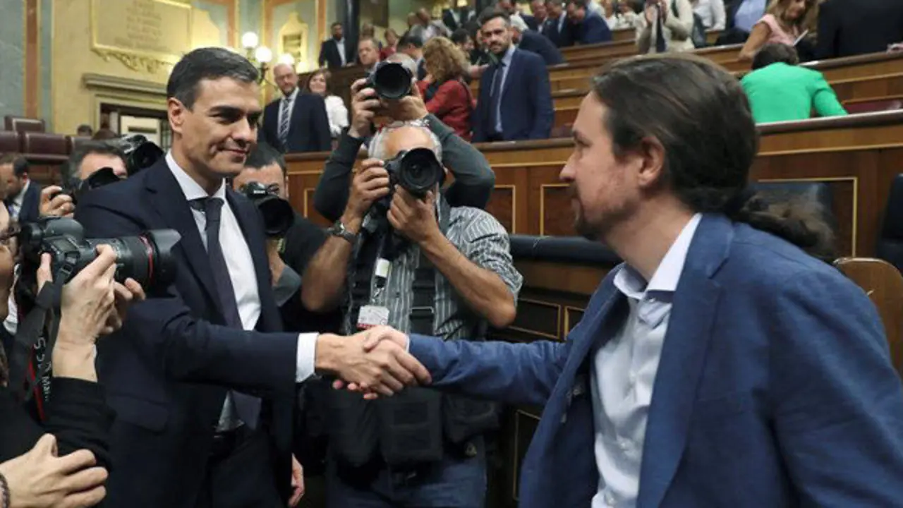 Pedro Sánchez e Pablo Iglesias. JJ GUILLÉN