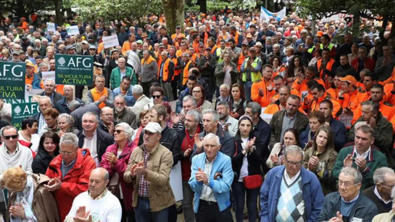 Máis de 70 entidades agrarias, gandeiras, forestais, de pesca e caza manifestáronse este domingo en Compostela  para reclamar máis atención do rutal. XOÁN REY (EFE)