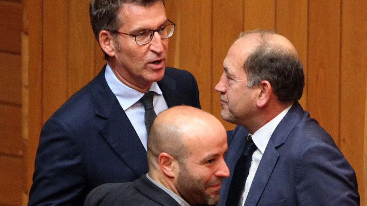 Feijóo, Leiceaga y Villares. PEPE FERRÍN