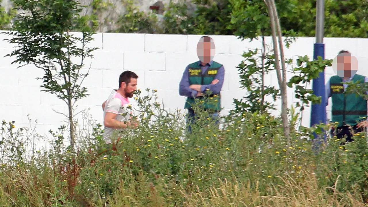 El Chicle, durante la reconstrucción del crimen. LUIS POLO