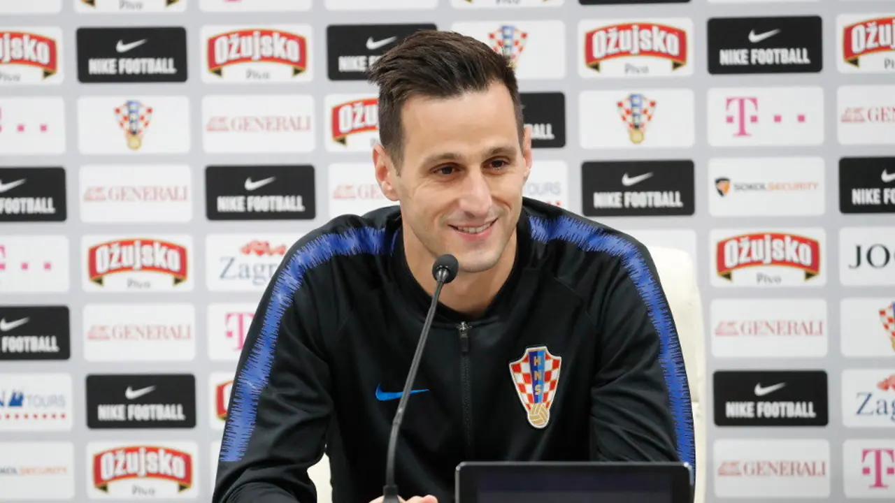 Nikola Kalinic, en una rueda de prensa durante la concentración de Croacia. ANATOLY MALTSEV (EFE)