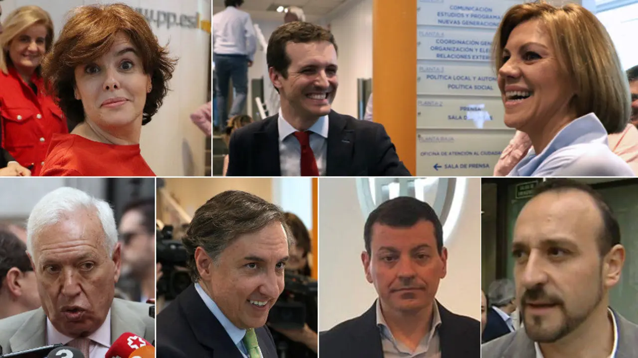 Sáenz de Santamaría, Casado, Cospedal, García Margallo, García Hernández, Bayo y Cabanes. EP