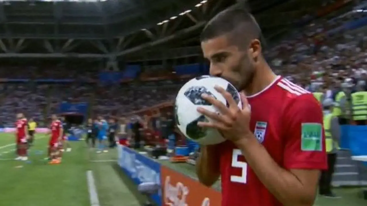 Milad Mohammadi antes de la comentada voltereta. TWITTER