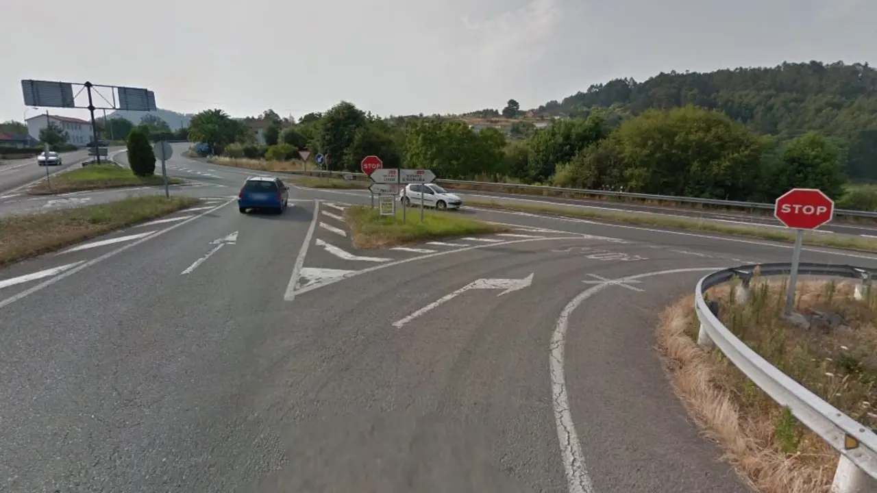 El cruce de Querís, en la N-VI. GOOGLE MAPS