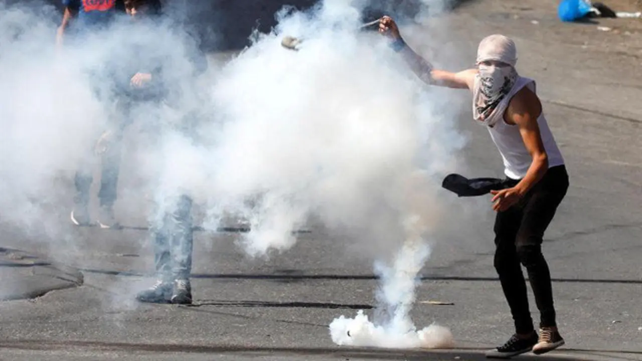 Enfrentamientos entre palestinos y soldados israelíes. ABED AL HASHLAMOUN