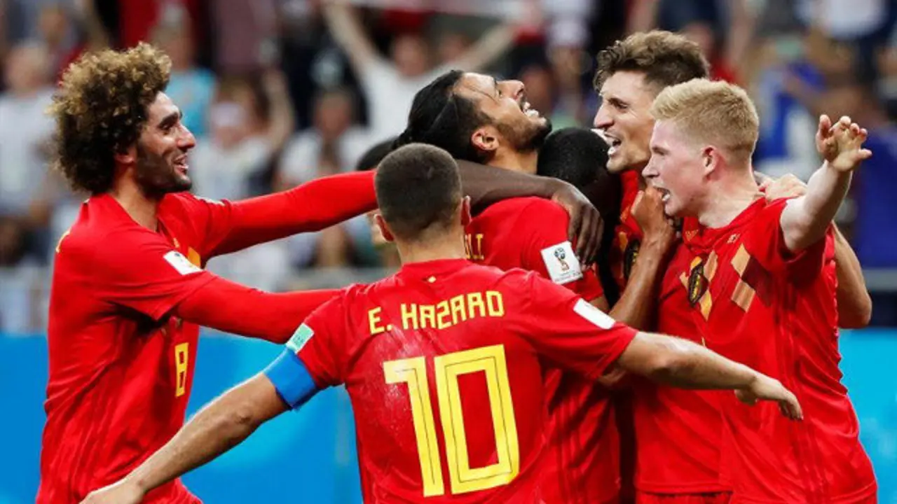 Los jugadores de Bélgica celebran la victoria. FRANCIS R. MALASIG