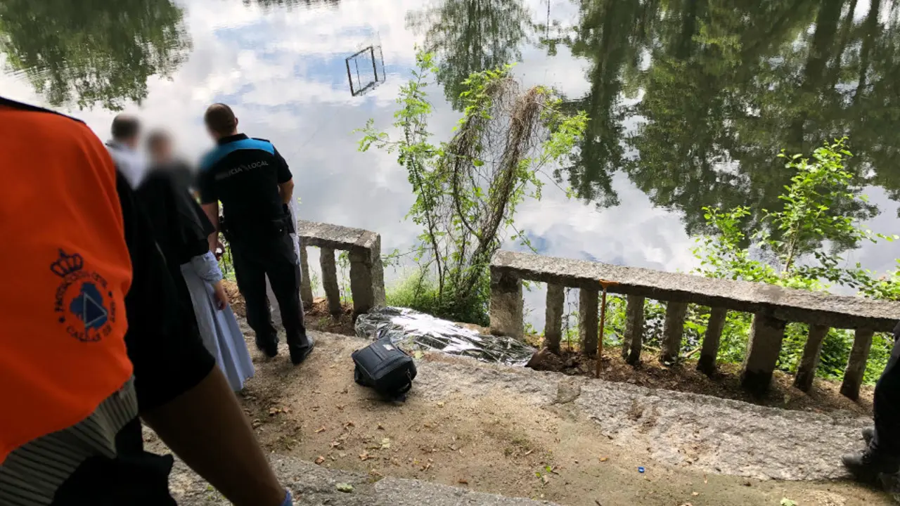 Zona del río Umia en la que apareció flotando el cuerpo. PROTECCIÓN CIVIL DE CALDAS