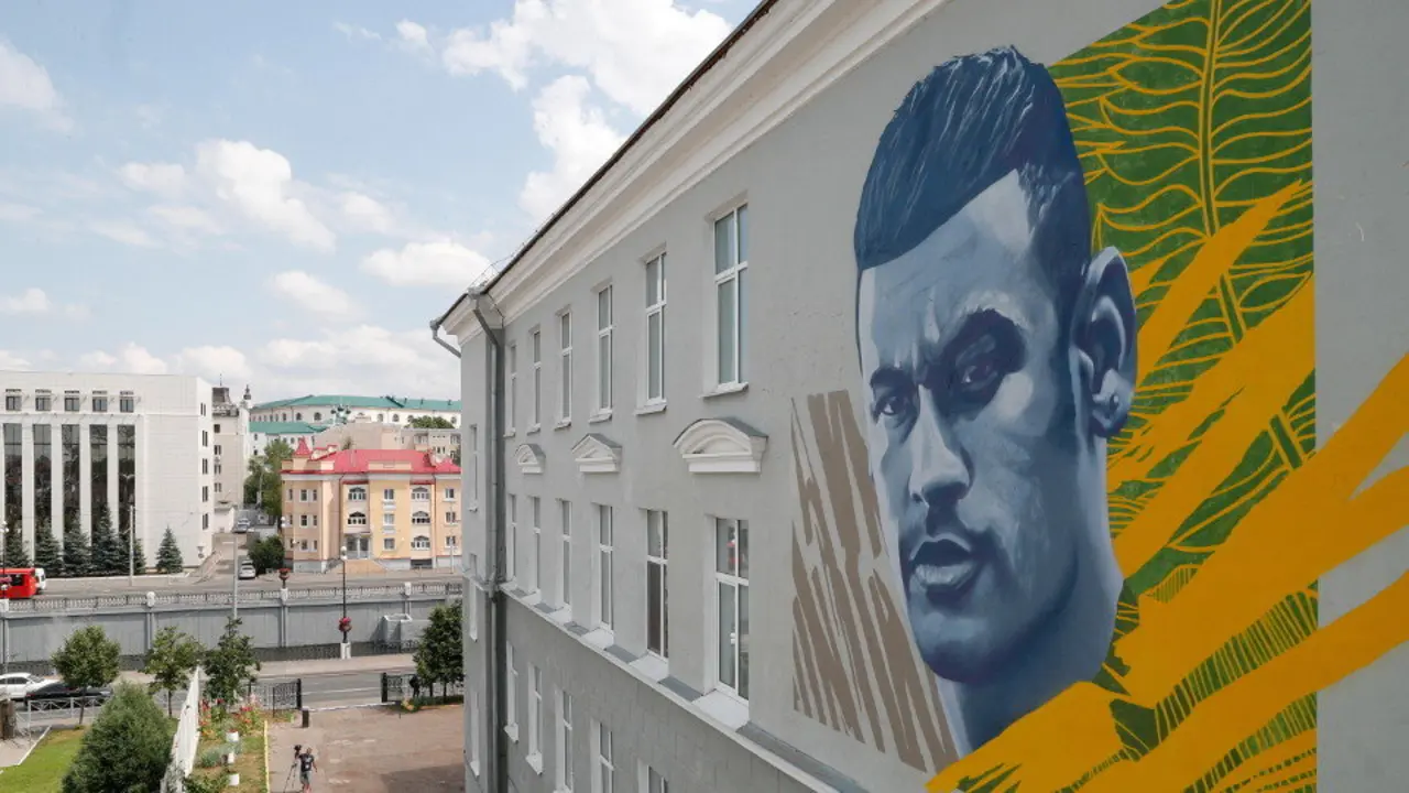 Graffiti de Neymar en Kazán. EFE