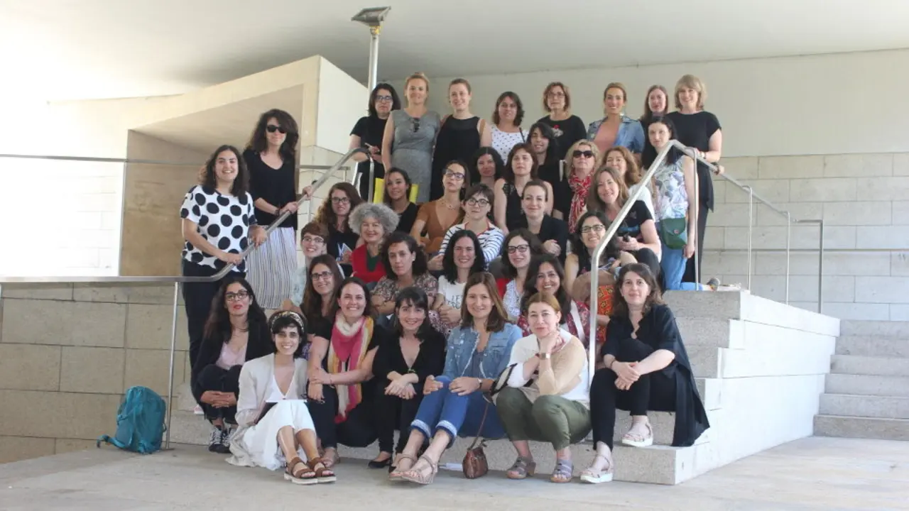 O colectivo Xornalistas Galegas despois do encontro constituínte en Compostela. EP