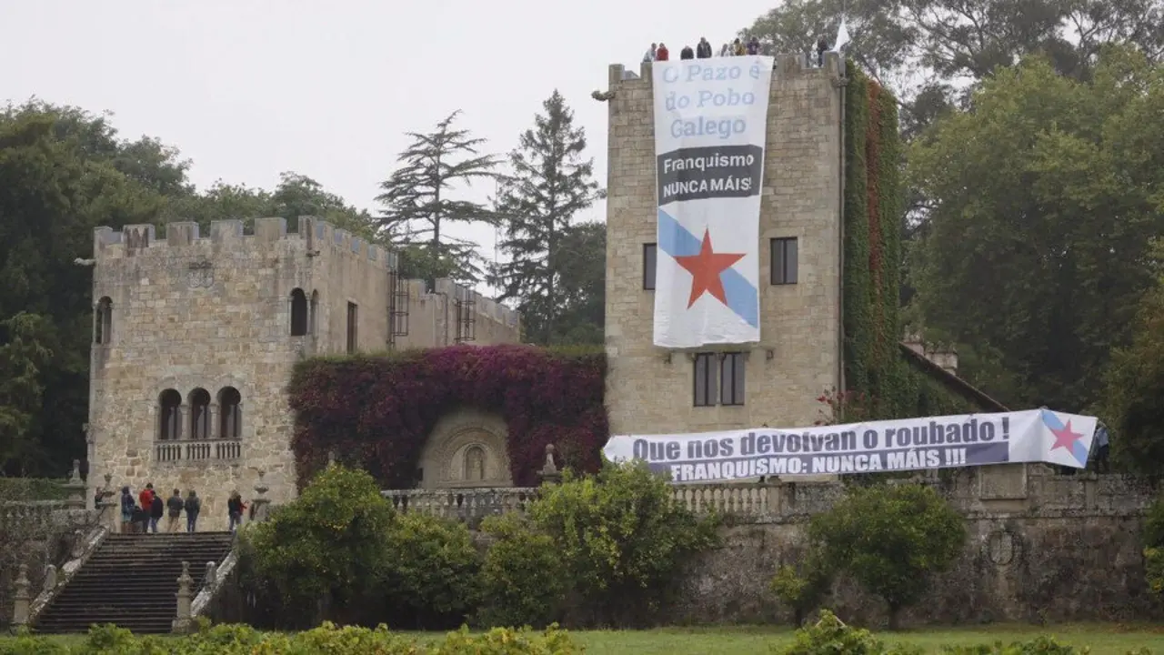 Protesta del BNG en Meirás. AEP