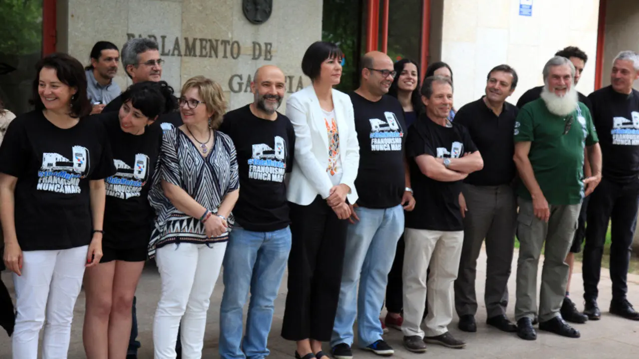 Ana Pontón recibe aos 19 de Meirás no Parlamento. PEPE FERRÍN