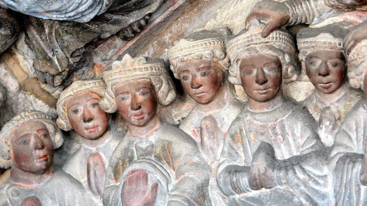 Detalle del Pórtico de la Gloria de la Catedral de Santiago de Compostela. EP