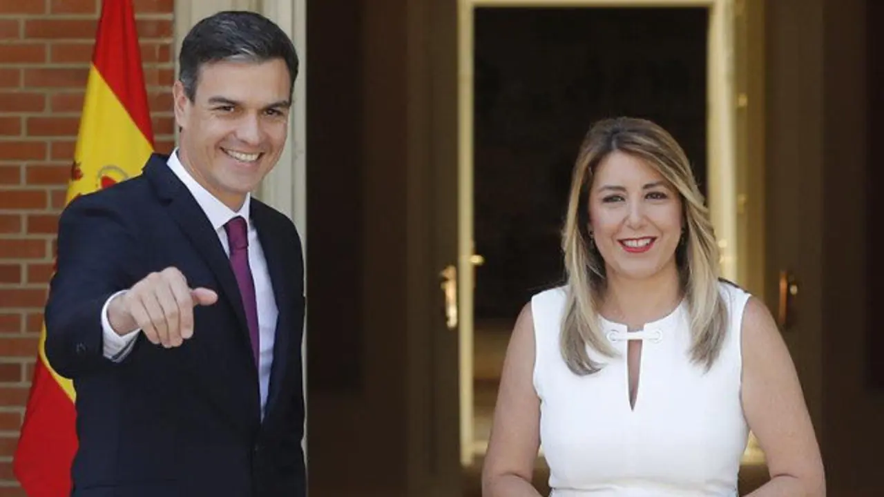 Pedro Sánchez y Susana Díaz, en la Moncloa. JUAN CARLOS HIDALGO (EFE)