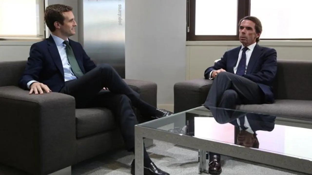 Casado y Aznar se reunieron en la sede de Génova. DIEGO CRESPO