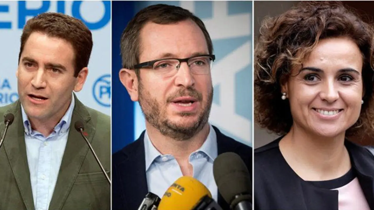 Teodoro García Egea, Javier Maroto y Dolors Montserrat. EFE