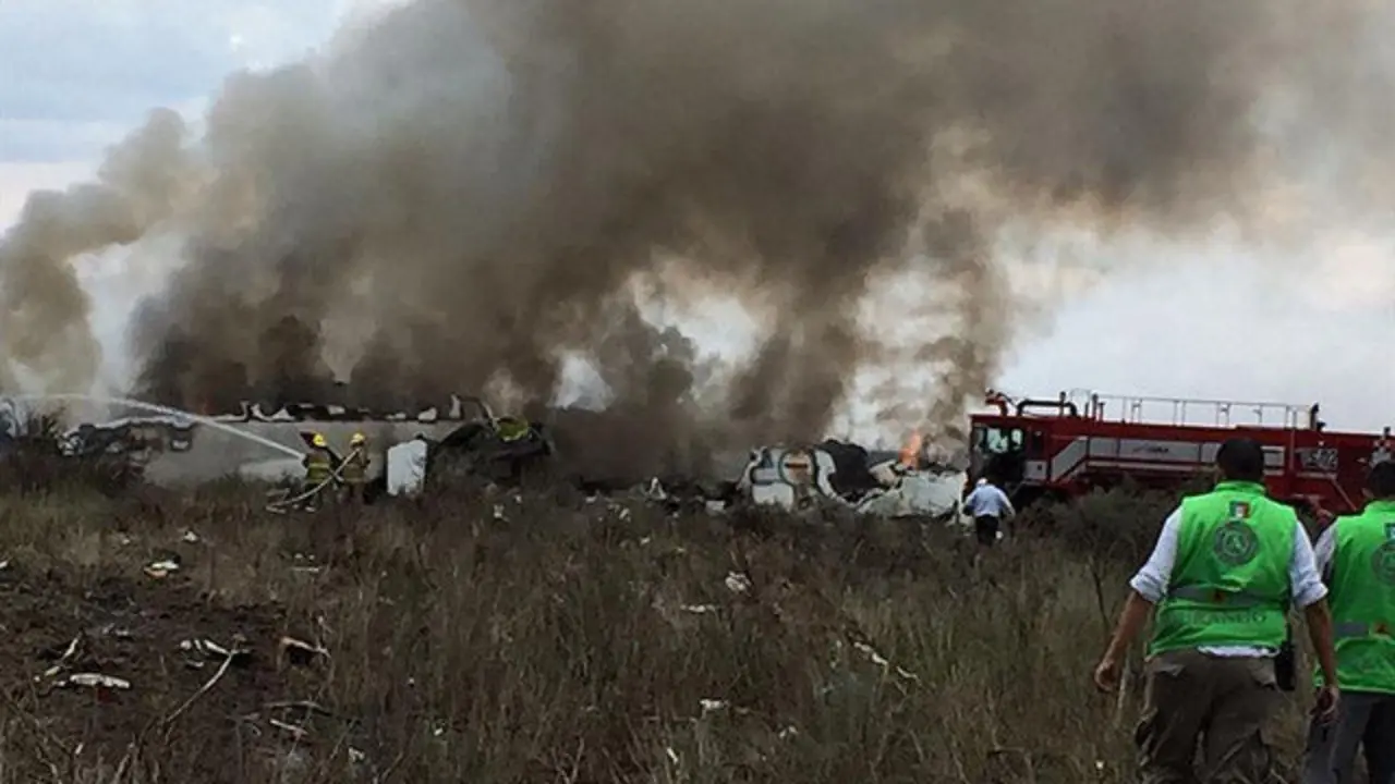Restos del avión siniestrado. CPCE DURANGO