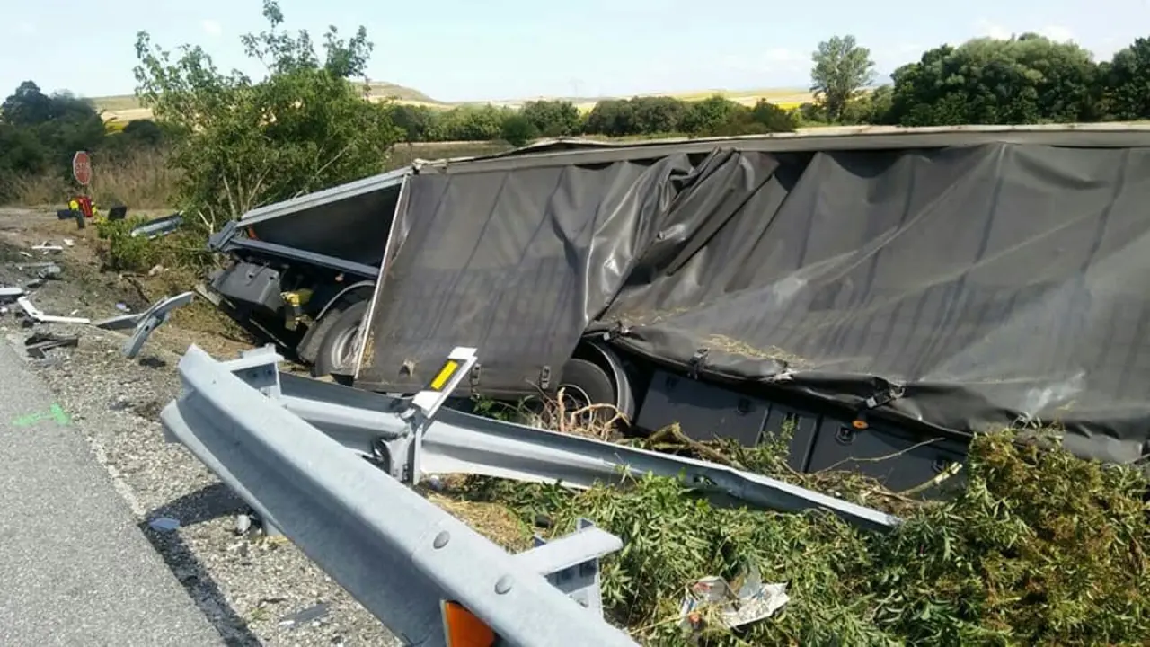 El siniestro mortal en la N-I en Burgos. ROSA GONZÁLEZ ALONSO (FACEBOOK)