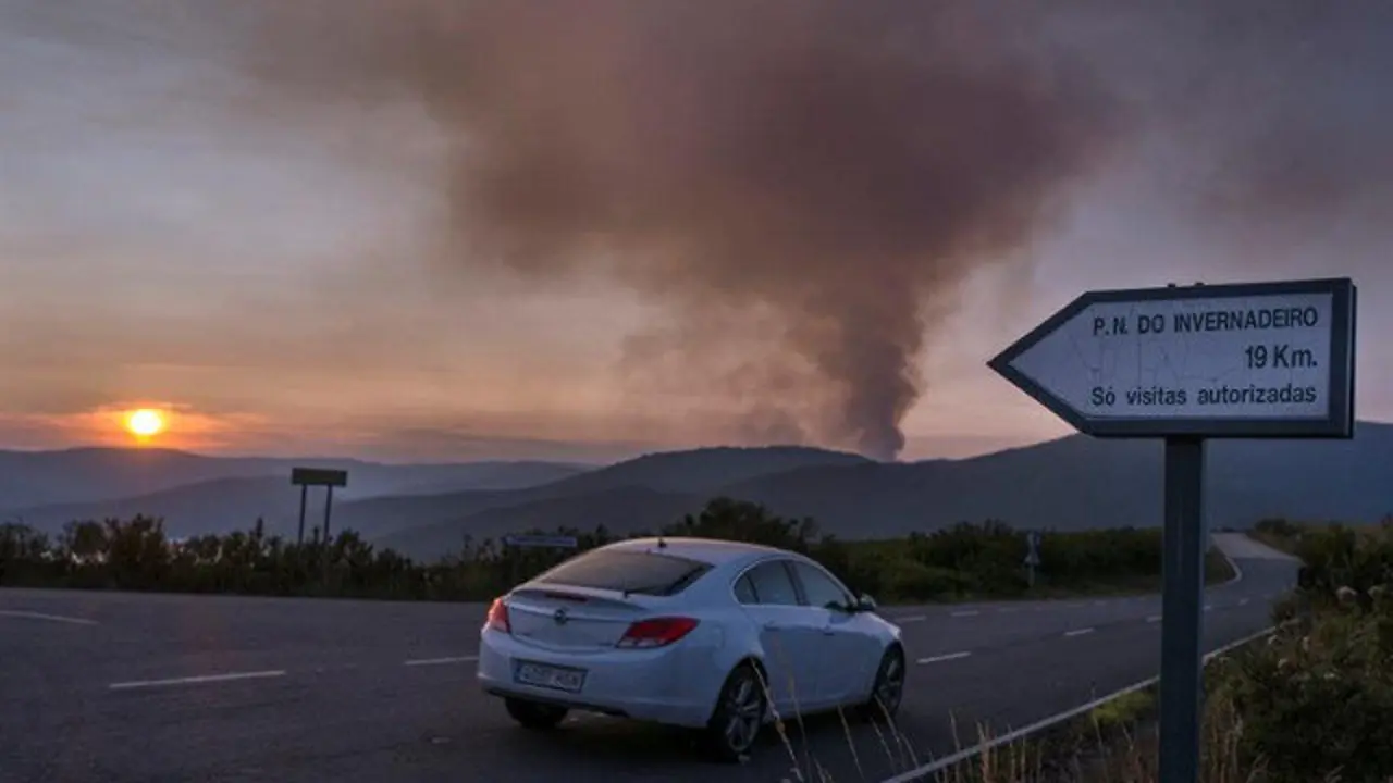Indencio forestal que afecta al parque natural de O Invernadoiro. BRAIS LORENZO (EFE)