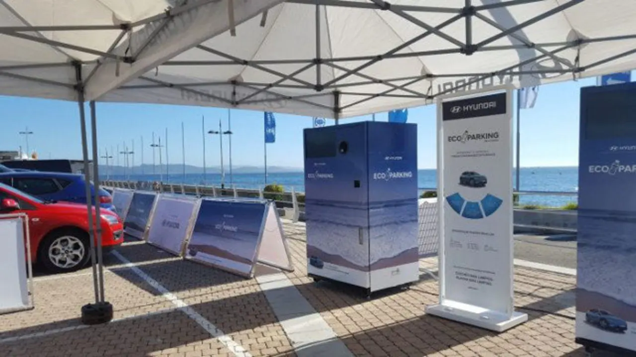 Zona en la que se habilitó el novedoso aparcamiento ecológico. HYUNDAI