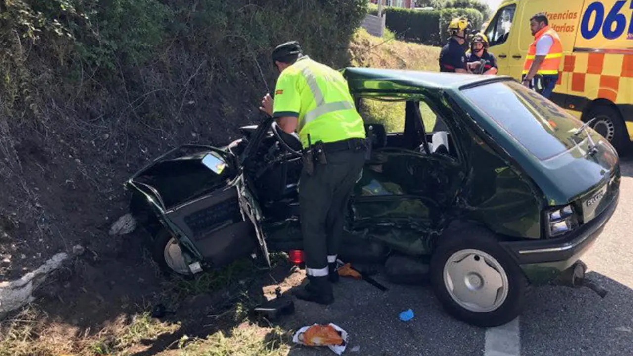 Accidente en Oia. EFE