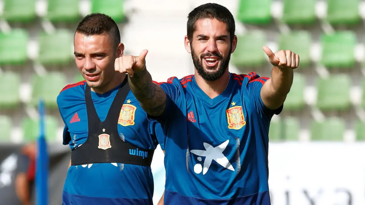 Iago Aspas e Isco. EFE