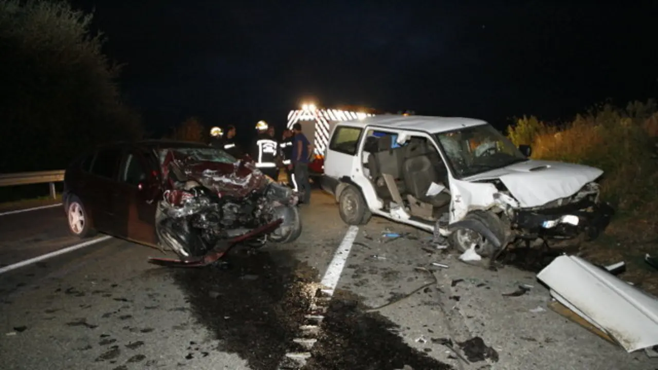 Estado en el que quedaron los vehículos. IRIA L.V.