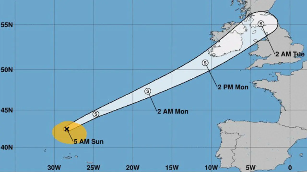 Trayectoria de Helene. AEMET