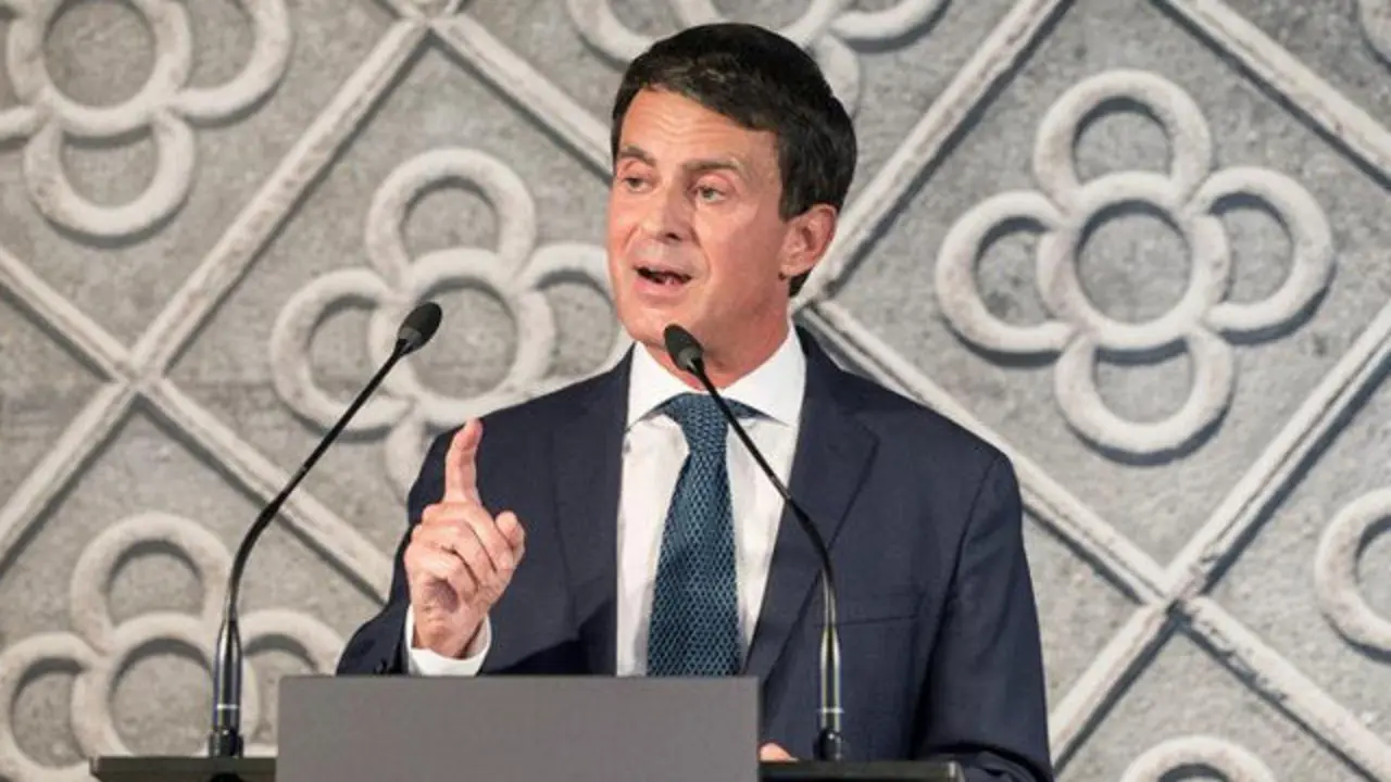 El ex primer ministro francés Manuel Valls, tras el anuncio de su intención de optar a la Alcaldía de Barcelona. QUIQUE GARCÍA (EFE)