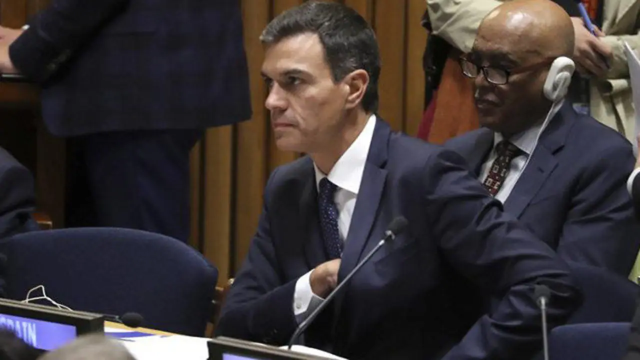 Pedro Sánchez, en la sede de la ONU en Nueva York BALLESTEROS