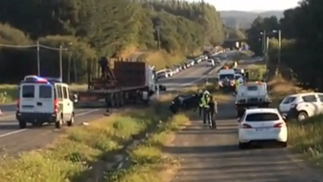 Lugar en el que se registr&oacute; el accidente mortal en la N-550. TVG