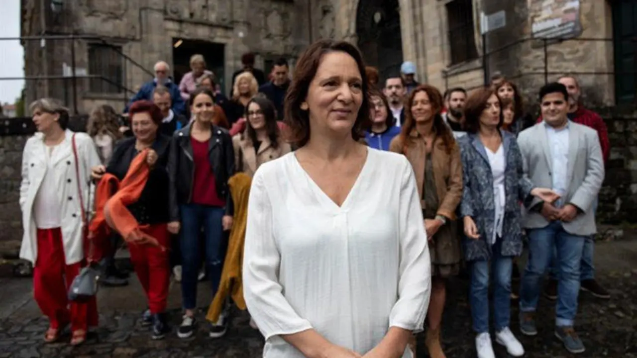 Carolina Bescansa, en la presentación de su candidatura. ÓSCAR CORRAL (EFE)